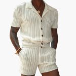Men's Summer Set made of Knit with Polo Shirt and Shorts