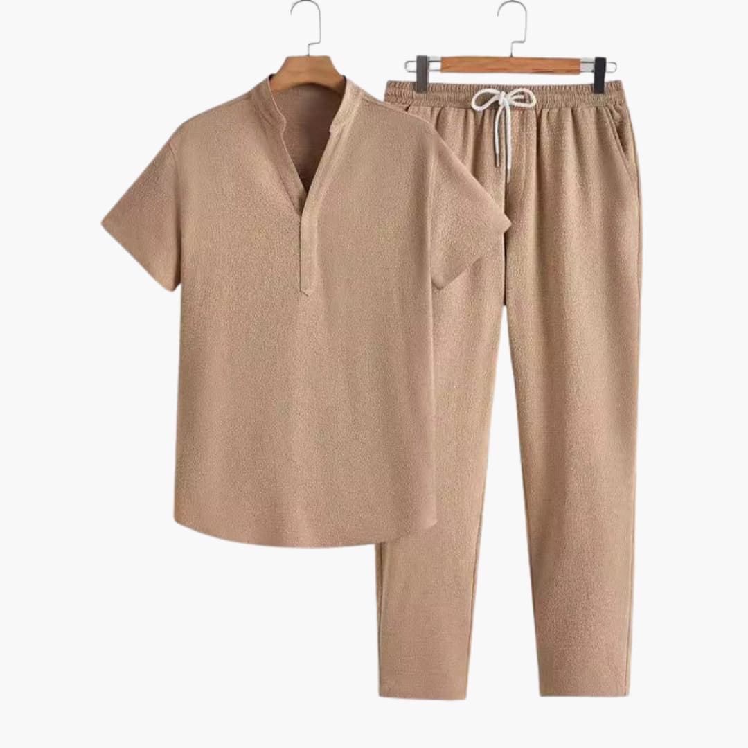 2_40_86687d71-6d50-4d72-a899-41a41530919c.jpg Men's Tracksuit with V-Neck and Drawstring Pants - Image 1