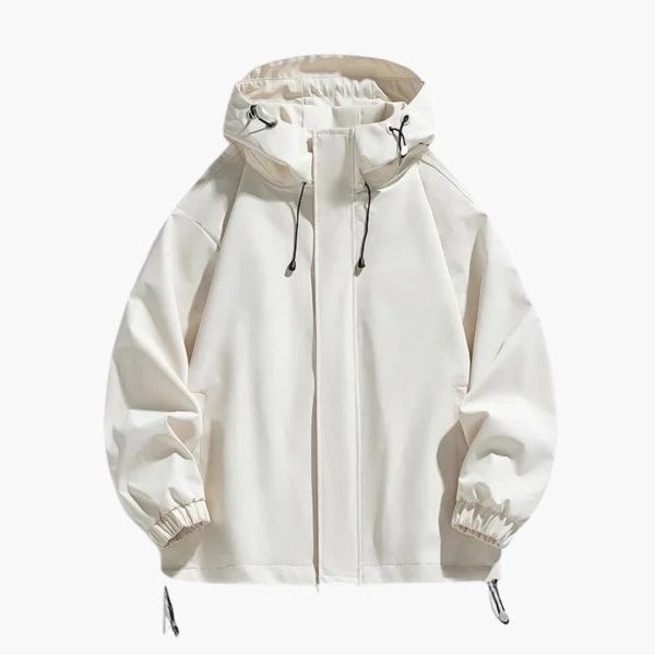 Men's Zip-Up Hoodie with Elastic Hem