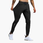 Men's Training Pants with Elastic Waistband and Zipper Pockets