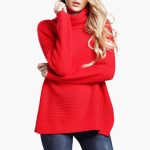 Women's sweater with turtleneck and long sleeves - Image 6