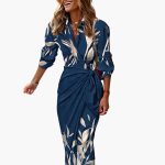 Striped Shirt Dress – Women's Maxi Dress Made of Cotton - Image 5