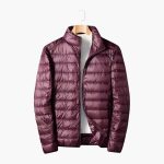 Men's Padded Jacket with Zipper and Stand-Up Collar - Image 4