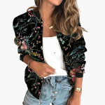Bomber Jacket for Women - Lightweight & Stylish with Floral Pattern - Image 2