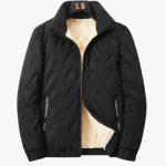 Men's Ski Jacket with Zipper and Lined Interior