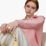 Women's Sweater with Zip Neck and Ribbed Surface - Image 4