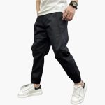 Men's Summer Pants with Button Placket and Elastic Cuffs - Image 3