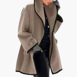 Women's Winter Coat with Wide Collar and Contrast Trim - Image 7