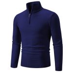 Men’s Sweater with Half-Zip Neckline and Ribbed Hem - Image 4