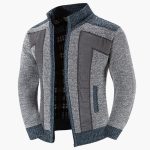 Men's Zip-Up Cardigan with Ribbed Cuffs - Image 4
