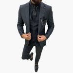 Slim Fit Suit Set - Men's 3-Piece Suit for Evening Wear - Image 3