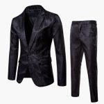 Men's Suit with Jacquard Pattern for All Seasons