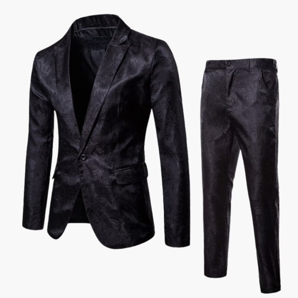 Men's Suit with Jacquard Pattern for All Seasons