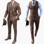 Men's three-piece suit with jacket, vest, and trousers for everyday use