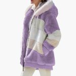 Women’s Zipped Hooded Jacket with Striped Surface - Image 5