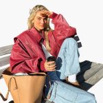 Women's Oversized Jacket with Long Sleeves and Contrast Stitching - Image 3