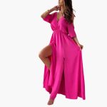 Maxi Dress with V-Neck and Slit – Women's Evening Wear - Image 7