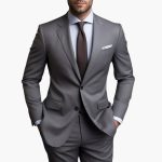 Men's Suit with Single-Breasted Jacket and Slim Fit