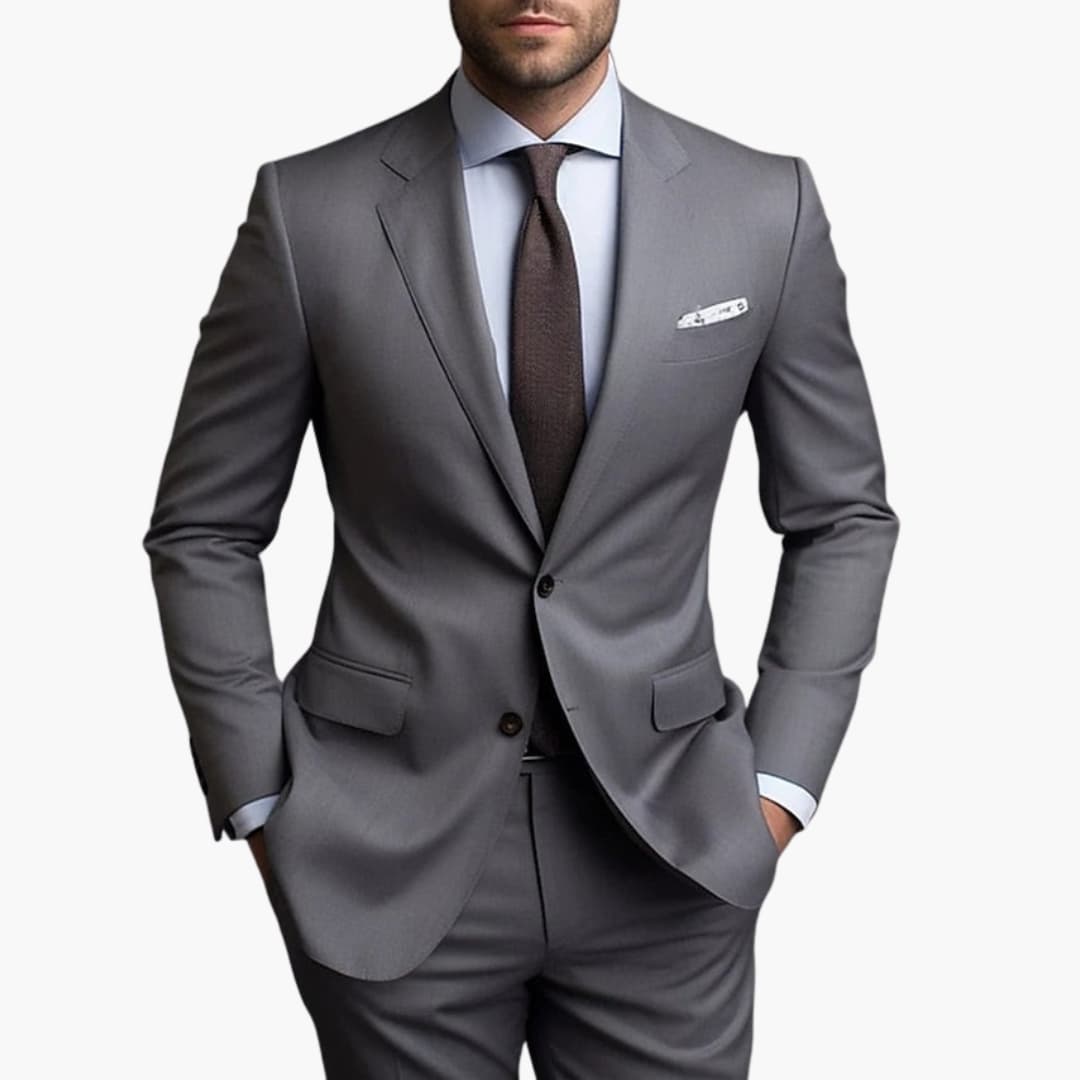 2_70_993d49c1-e824-4d4d-9aba-64f572fd153b.jpg Men's Suit with Single-Breasted Jacket and Slim Fit - Image 1