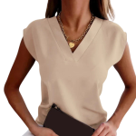 Comfortable Summer Blouse for Women - Lightweight V-Neck Blouse - Image 2