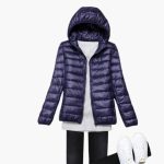 Women’s Down Jacket with Hood and Zipper - Image 14