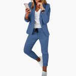 Lounge Set for Women - Blazer with Jogging Pants and Drawstring