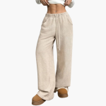 Women's Corduroy Trousers with High Waist and Wide Legs - Image 2
