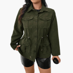 Women's Cord Jacket with Waist Drawstring - Image 2