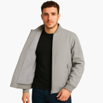 Men's Bomber Jacket with Zipper and Fleece Lining - Image 2