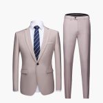 Men's Two-Piece Suit with Blazer and Flat Front Trousers - Image 6
