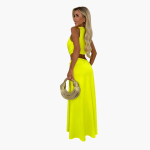 Summer Dress for Women – Cut-Out, V-Neck, Side Slit - Image 3