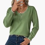 Women's Sweater with Decorative Zipper and Ruffle Details - Image 4