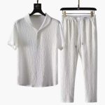 Men's Two-Piece Set with Long Sleeve Shirt and Pants for Spring and Autumn - Image 3