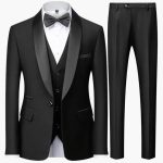 Men's Slim Fit Three-Piece Suit for Formal Occasions Year-Round - Image 2