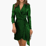 Sequin Wrap Dress for Women – Festive & Elegant - Image 2