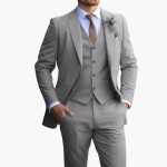 Men's Three-Piece Suit with Vest and Slim Pants - Image 3
