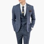 Men's Three-Piece Suit with Check Pattern for Every Season - Image 3
