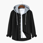 Men's Hooded Jacket with Button Closure - Image 2
