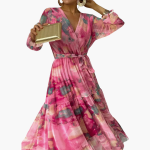 Long-Sleeve Summer Dress - Women's Fashion for Sunny Days - Image 2