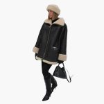 Women's Winter Jacket with Wide Collar and Zipper - Image 2