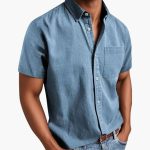 Men's Short Sleeve Shirt with Chest Pocket for Spring and Summer - Image 8