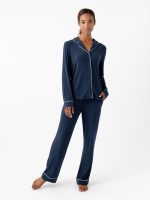 Women's Bamboo Rib-Knit Classic Long Sleeve Pajama Top - Last Chance - Image 5