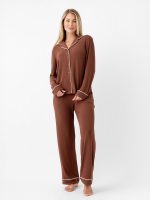 Women's Bamboo Rib-Knit Classic Long Sleeve Pajama Top - Last Chance - Image 18