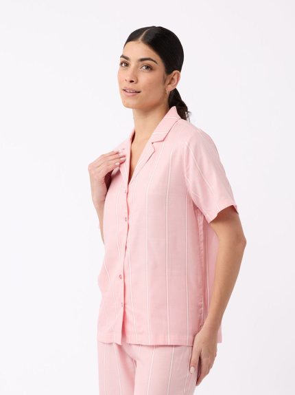 Women's Soft Woven Short Sleeve Pajama Top - Last Chance