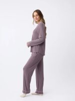 Women's Bamboo Rib-Knit Classic Long Sleeve Pajama Set - Image 36