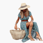 Paisley Summer Maxi Dress with Belt for Women - Image 2