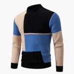 Men's Sweater with Colorblock Design – Versatile & Modern - Image 2