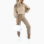 Two-Piece Jogging Suit for Women with High Collar - Image 2