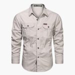 Men's Cargo Long Sleeve Shirt – Comfortable Outdoor Casual Shirt