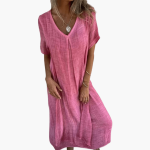 Women's V-Neck Summer Dress - Loose and Comfortable - Image 2